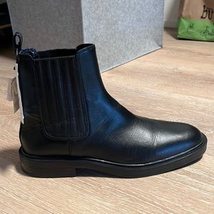 ZARA Leather Low Heel Ankle Boots Color-Black Size-USA 10/ EU 41 NWT